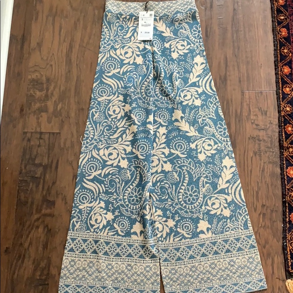 ZARA high waisted knit pants